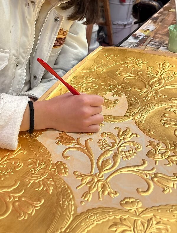 Travail de la feuille d'or